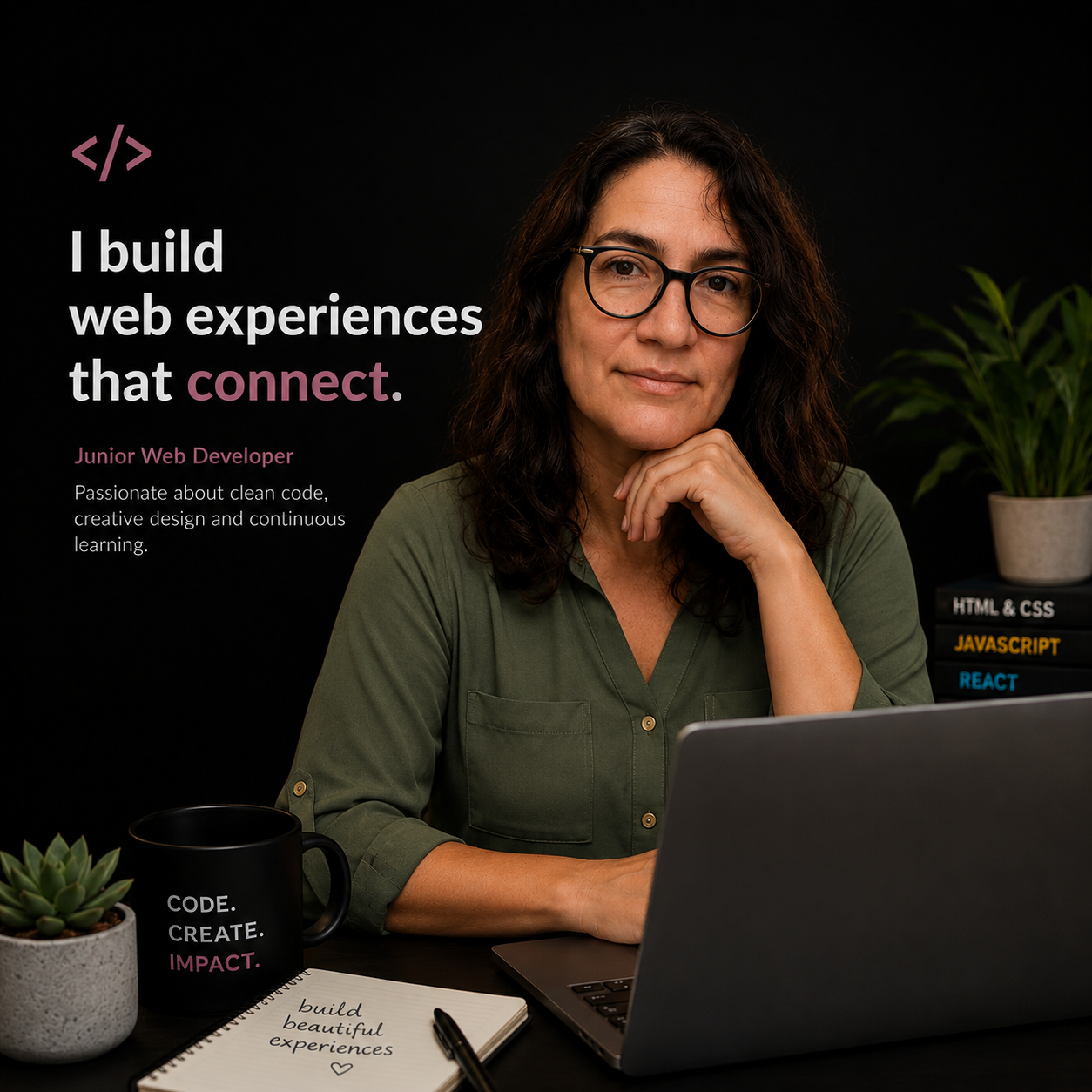 Portrait of Fabiana Resstel, junior front-end developer